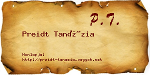 Preidt Tanázia névjegykártya